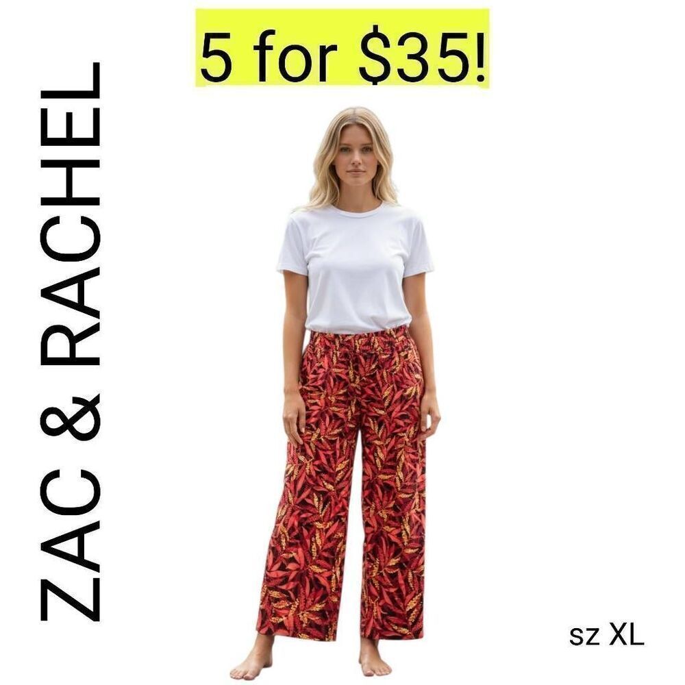 Lightweight Flowy Colorful Boho Hippie Elastic Waist Ankle Pants Sale 5 for 35